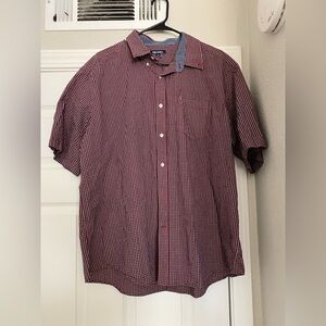 Mix & NY Short Sleeve Shirt Casual Button Down Fit Red Men Size XL